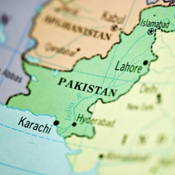 Image of Pakistan on a map